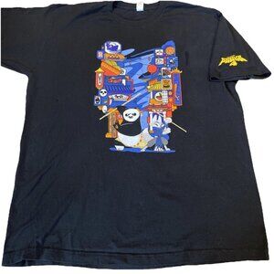 Official Kung Fu Panda 4 T-Shirt Black Unisex XL Dreamworks Movie Martial Arts